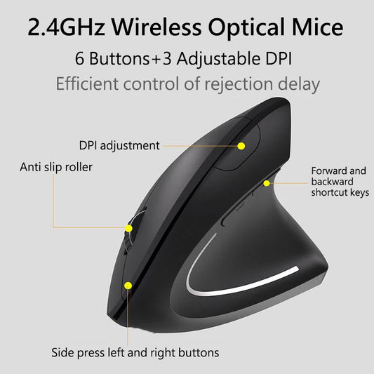Warvank FK10 Mouse Vertical Ergonómico Inalámbrico 2.4GHz 1600 DPI