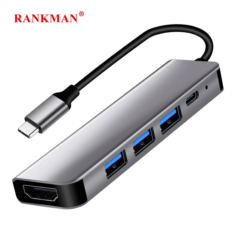 Rankman Hub USB-C 4K HDMI con Carga PD y USB 3.0
