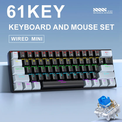 APAYADO K61 Teclado Mecánico RGB 61 Teclas con Cable USB