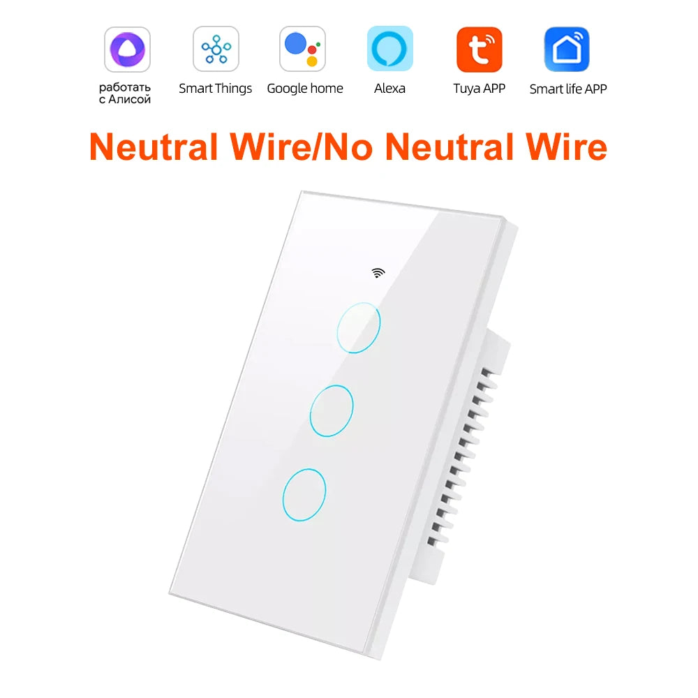 Interruptor Inteligente WiFi Táctil Compatible Alexa y Google Home