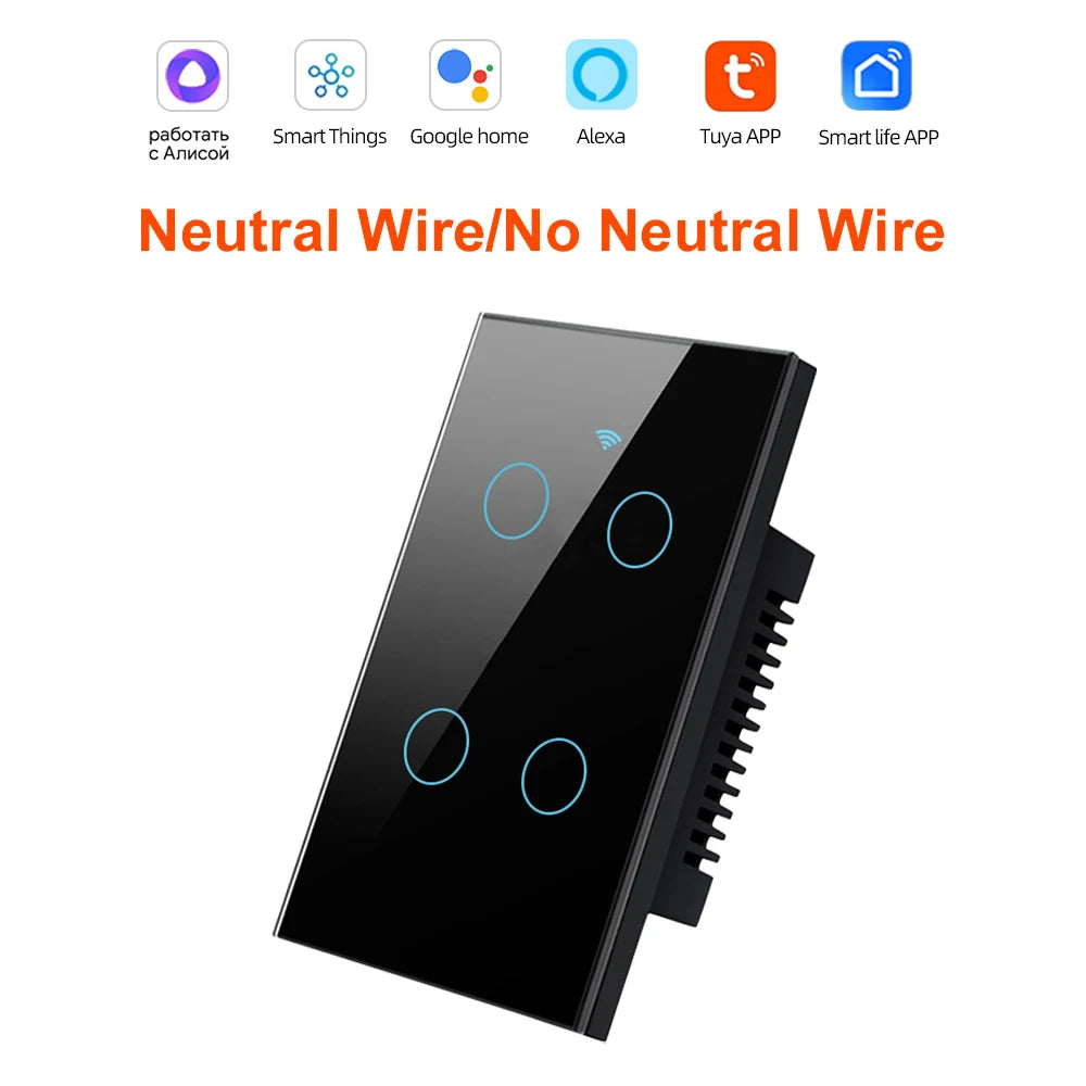 Interruptor Inteligente WiFi Táctil Compatible Alexa y Google Home