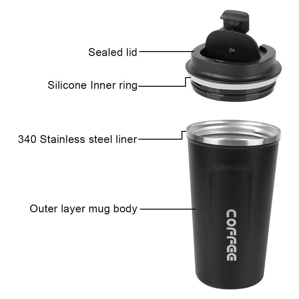 Taza Térmica de Acero Inoxidable 380/510ml Antifugas