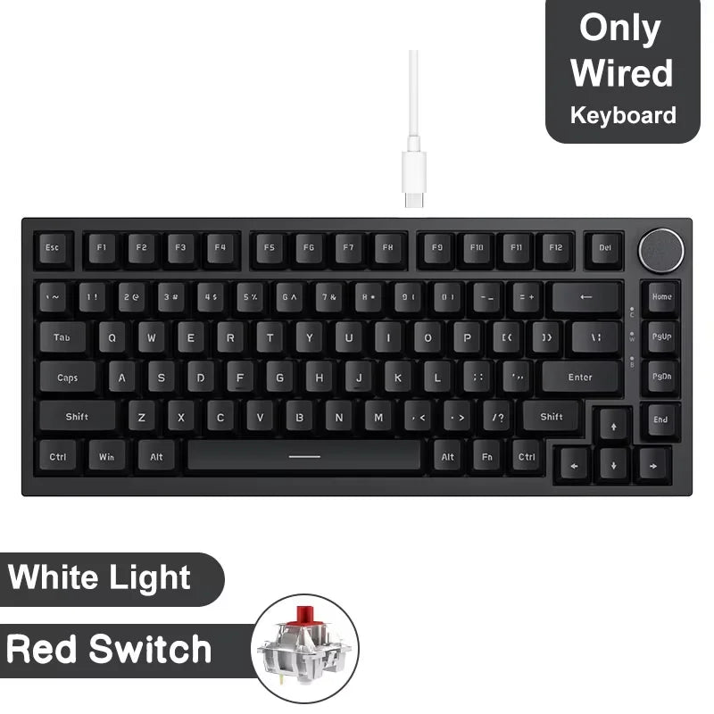 Teclado Mecánico Ajazz AK820 Pro Inalámbrico RGB con Perilla