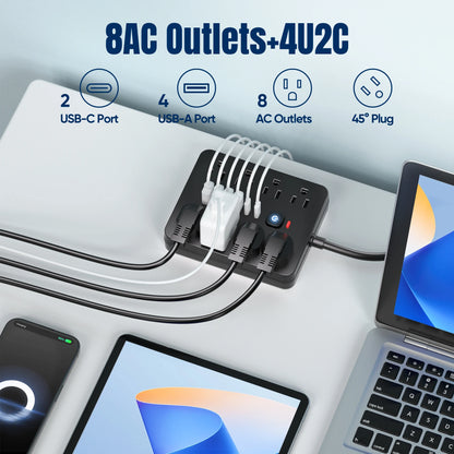 Multicontacto 14 en 1 con USB y USB-C Protector de Sobretensión