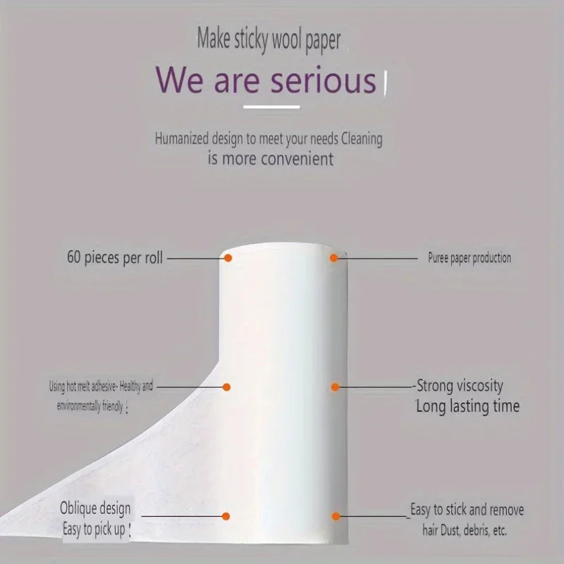 Rodillo Quitapelusa Extra Adhesivo 60 Hojas para Mascotas