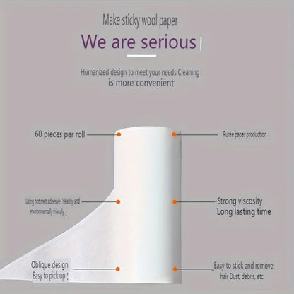 Rodillo Quitapelusa Extra Adhesivo 60 Hojas para Mascotas