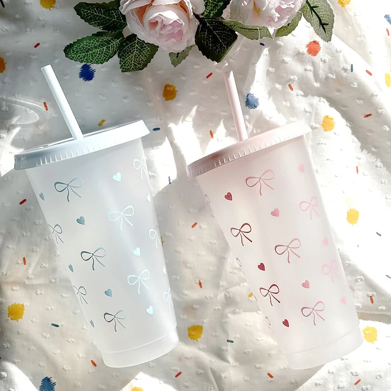 Lindo vaso de agua estético Kawaii para café, té y jugo