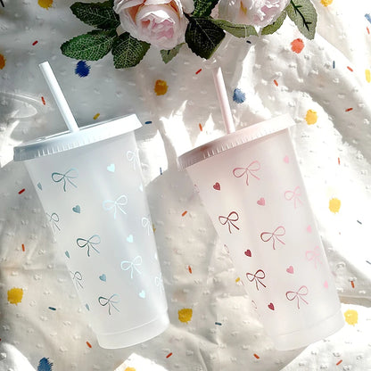 Lindo vaso de agua estético Kawaii para café, té y jugo