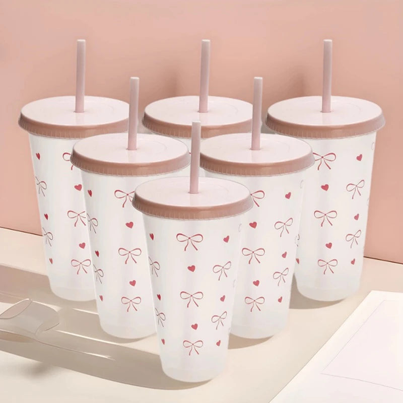 Lindo vaso de agua estético Kawaii para café, té y jugo