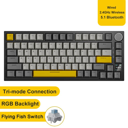 Teclado Mecánico Ajazz AK820 Pro Inalámbrico RGB con Perilla