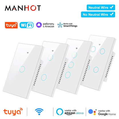 Interruptor Inteligente WiFi Táctil Compatible Alexa y Google Home