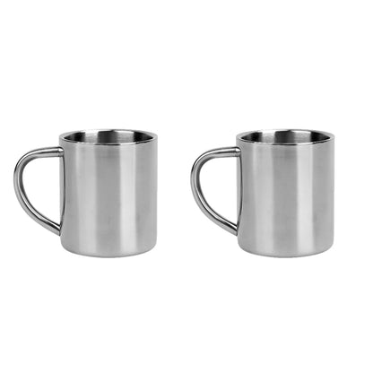 Taza de café de acero inoxidable de 220ML, taza de doble pared, taza anticalor antiescaldado, taza de Metal para viajes al aire libre, 1-5 uds.