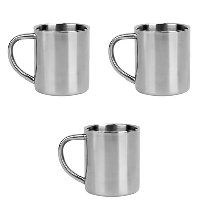 Taza de café de acero inoxidable de 220ML, taza de doble pared, taza anticalor antiescaldado, taza de Metal para viajes al aire libre, 1-5 uds.